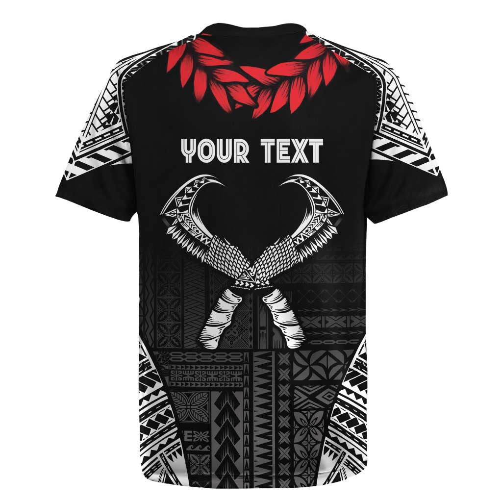 Personalized Talofa Samoa Rugby Jersey Ulafala With Toa Nifo'oti - Black