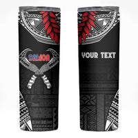 Personalized Talofa Samoa Skinny Tumbler Ulafala With Toa Nifo'oti - Black