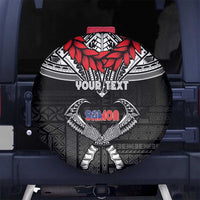 Personalized Talofa Samoa Spare Tire Cover Ulafala With Toa Nifo'oti - Black