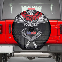Personalized Talofa Samoa Spare Tire Cover Ulafala With Toa Nifo'oti - Black