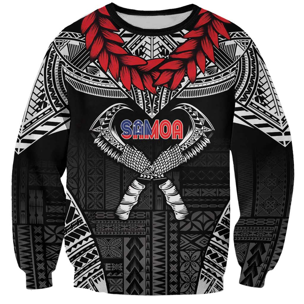 Personalized Talofa Samoa Sweatshirt Ulafala With Toa Nifo'oti - Black LT7 Unisex Black - Polynesian Pride