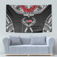 Personalized Talofa Samoa Tapestry Ulafala With Toa Nifo'oti - Black