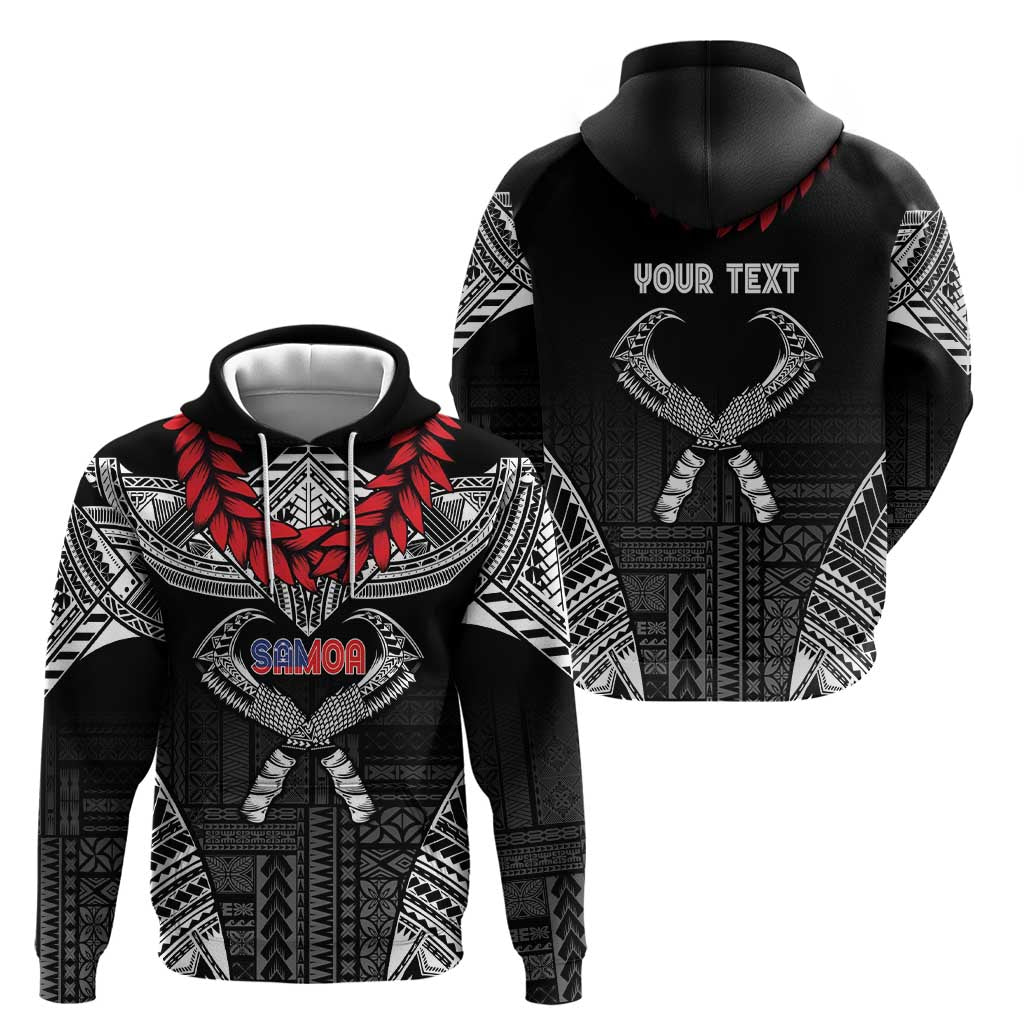 Personalized Talofa Samoa Zip Hoodie Ulafala With Toa Nifo'oti - Black