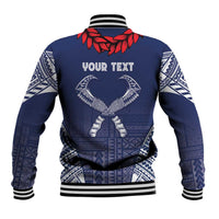 Personalized Talofa Samoa Baseball Jacket Ulafala With Toa Nifo'oti - Blue LT7 - Polynesian Pride