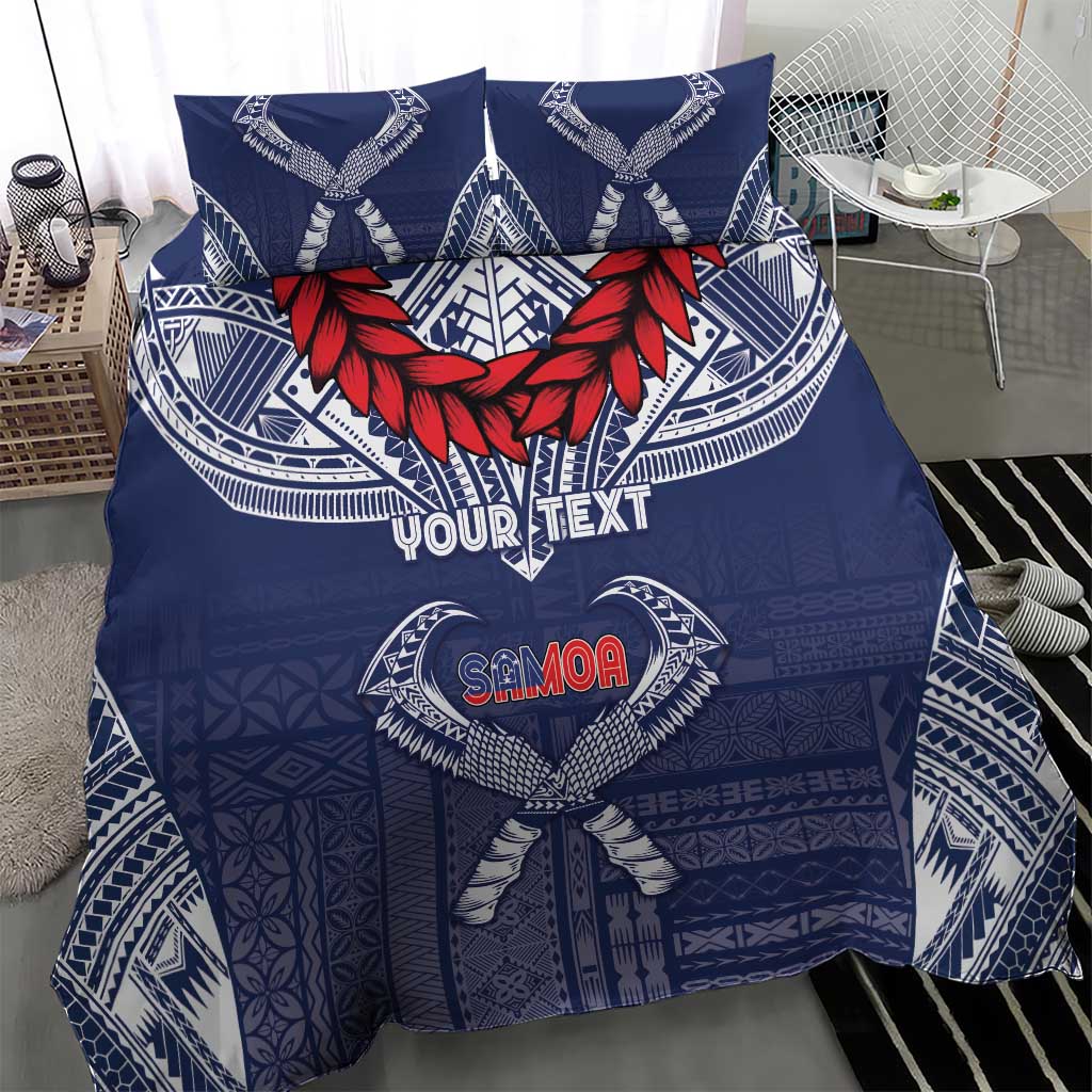 Personalized Talofa Samoa Bedding Set Ulafala With Toa Nifo'oti - Blue