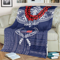 Personalized Talofa Samoa Blanket Ulafala With Toa Nifo'oti - Blue LT7 - Polynesian Pride