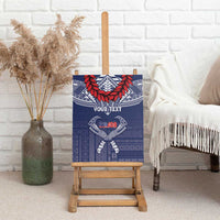 Personalized Talofa Samoa Canvas Wall Art Ulafala With Toa Nifo'oti - Blue LT7 - Polynesian Pride