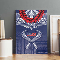 Personalized Talofa Samoa Canvas Wall Art Ulafala With Toa Nifo'oti - Blue LT7 - Polynesian Pride