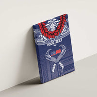 Personalized Talofa Samoa Canvas Wall Art Ulafala With Toa Nifo'oti - Blue LT7 - Polynesian Pride