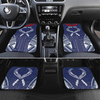 Personalized Talofa Samoa Car Mats Ulafala With Toa Nifo'oti - Blue LT7 Set 4pcs Blue - Polynesian Pride