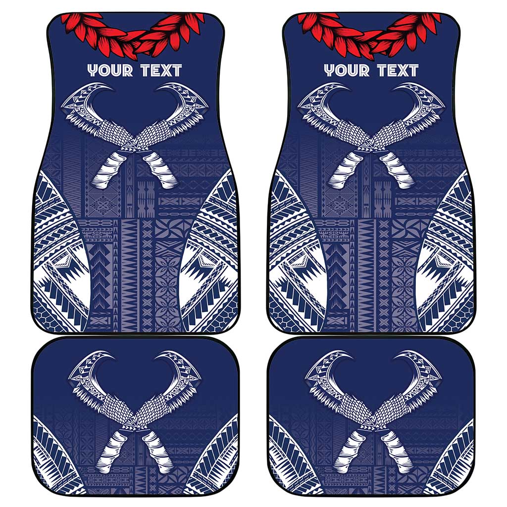 Personalized Talofa Samoa Car Mats Ulafala With Toa Nifo'oti - Blue LT7 - Polynesian Pride