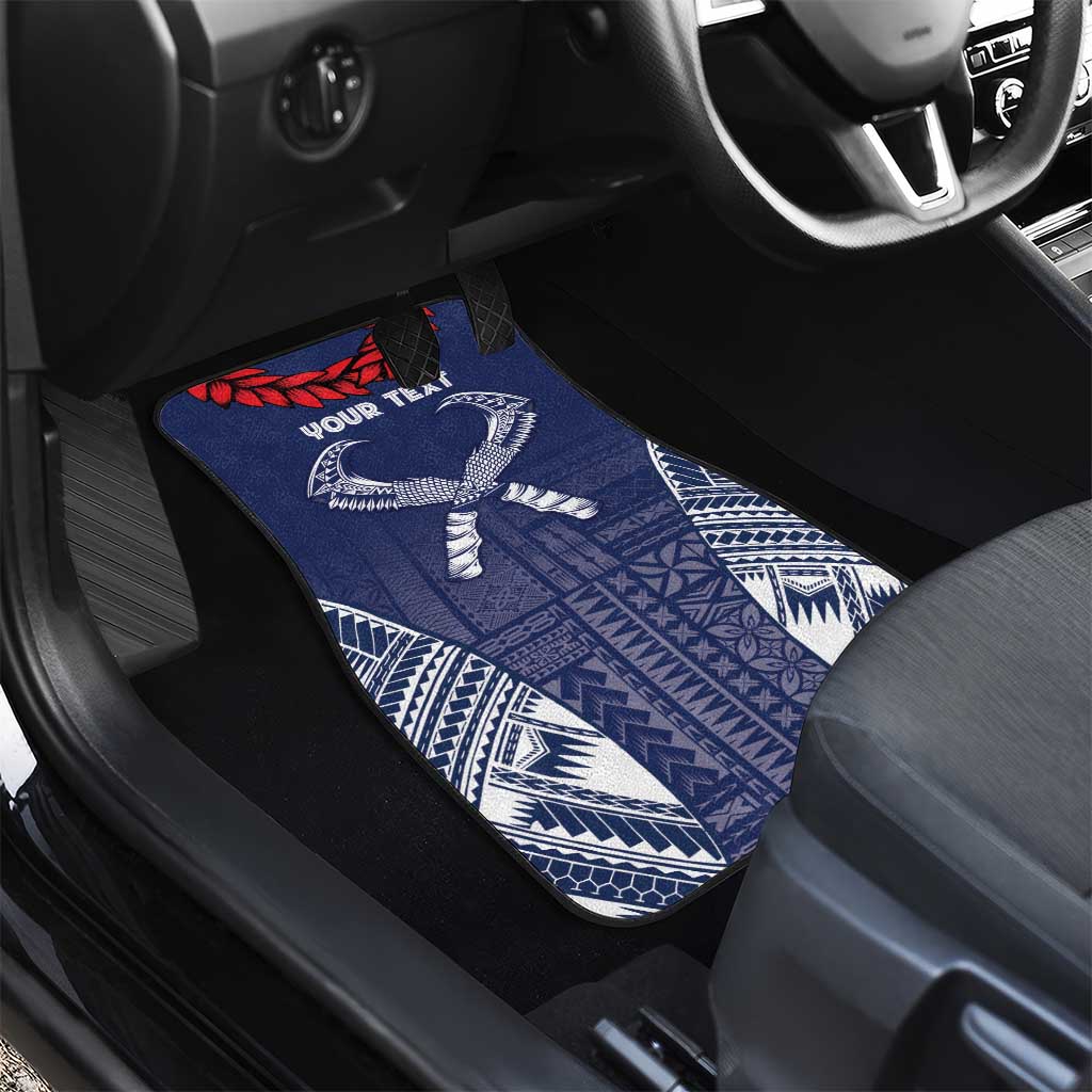 Personalized Talofa Samoa Car Mats Ulafala With Toa Nifo'oti - Blue LT7 - Polynesian Pride