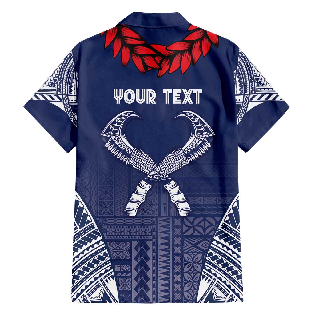 Personalized Talofa Samoa Family Matching Long Sleeve Bodycon Dress and Hawaiian Shirt Ulafala With Toa Nifo'oti - Blue