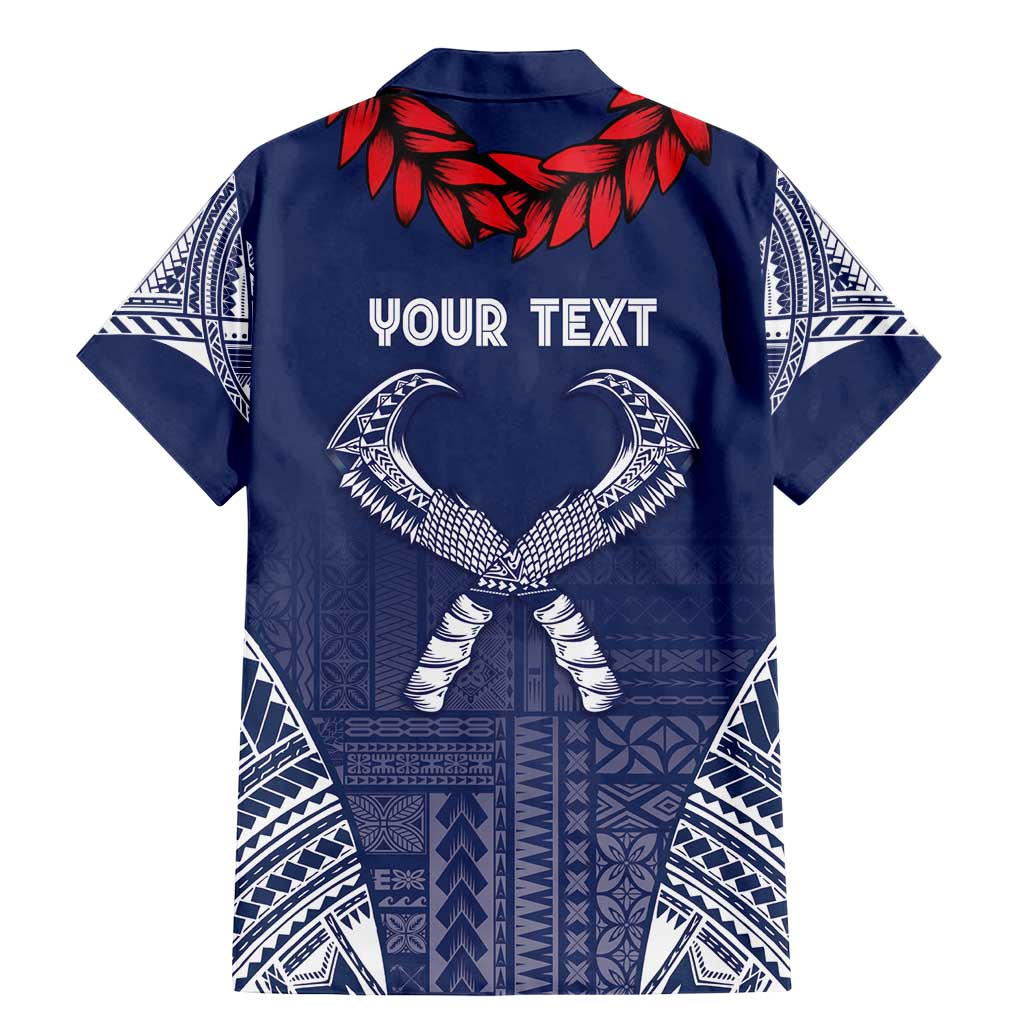 Personalized Talofa Samoa Family Matching Mermaid Dress and Hawaiian Shirt Ulafala With Toa Nifo'oti - Blue