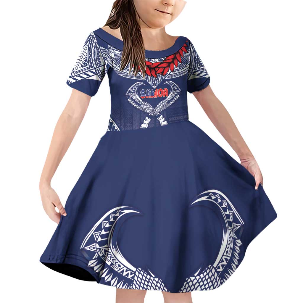 Personalized Talofa Samoa Family Matching Off Shoulder Short Dress and Hawaiian Shirt Ulafala With Toa Nifo'oti - Blue