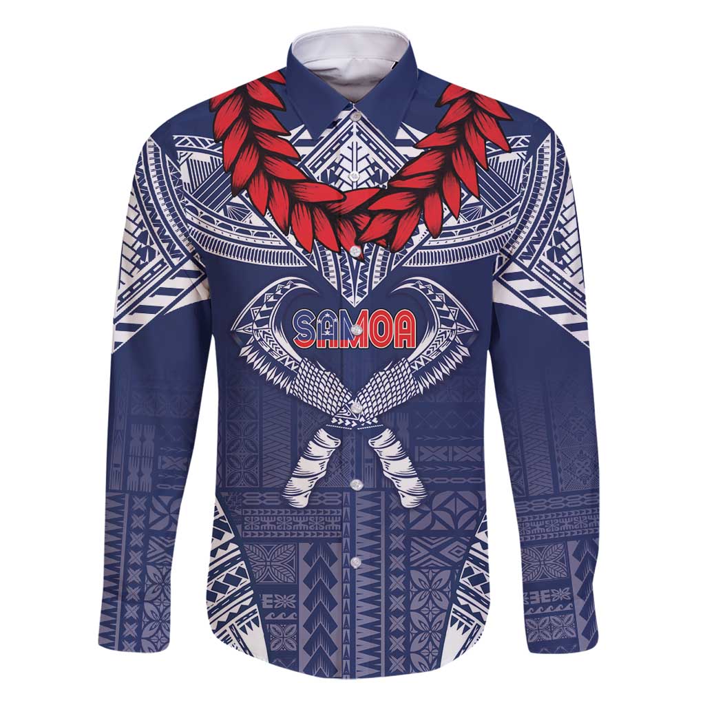 Personalized Talofa Samoa Family Matching Off Shoulder Short Dress and Hawaiian Shirt Ulafala With Toa Nifo'oti - Blue