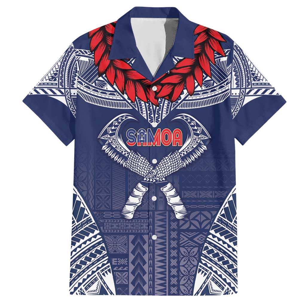 Personalized Talofa Samoa Family Matching Short Sleeve Bodycon Dress and Hawaiian Shirt Ulafala With Toa Nifo'oti - Blue