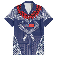 Personalized Talofa Samoa Family Matching Summer Maxi Dress and Hawaiian Shirt Ulafala With Toa Nifo'oti - Blue