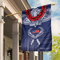 Personalized Talofa Samoa Garden Flag Ulafala With Toa Nifo'oti - Blue