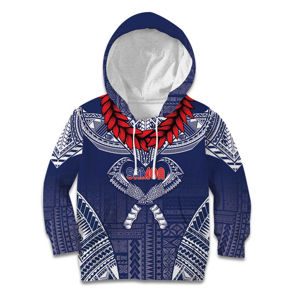Personalized Talofa Samoa Kid Hoodie Ulafala With Toa Nifo'oti - Blue