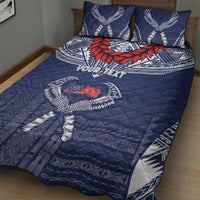 Personalized Talofa Samoa Quilt Bed Set Ulafala With Toa Nifo'oti - Blue LT7 - Polynesian Pride