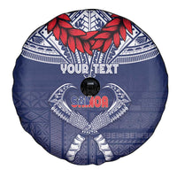 Personalized Talofa Samoa Spare Tire Cover Ulafala With Toa Nifo'oti - Blue