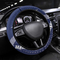 Talofa Samoa Steering Wheel Cover Ulafala With Toa Nifo'oti - Blue LT7 Universal Fit Blue - Polynesian Pride
