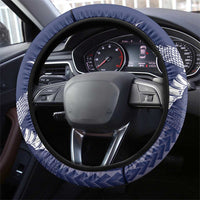 Talofa Samoa Steering Wheel Cover Ulafala With Toa Nifo'oti - Blue LT7 - Polynesian Pride
