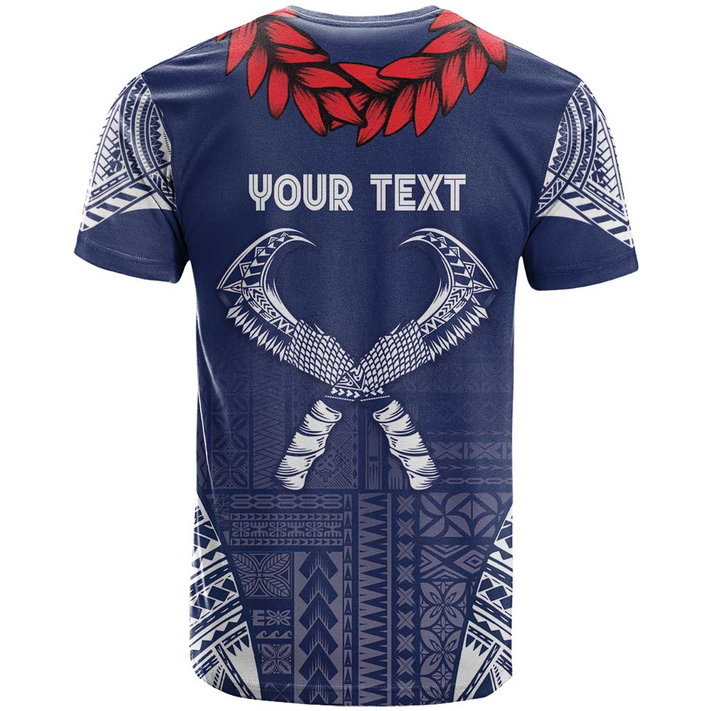 Personalized Talofa Samoa T Shirt Ulafala With Toa Nifo'oti - Blue