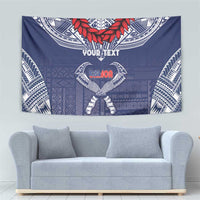 Personalized Talofa Samoa Tapestry Ulafala With Toa Nifo'oti - Blue