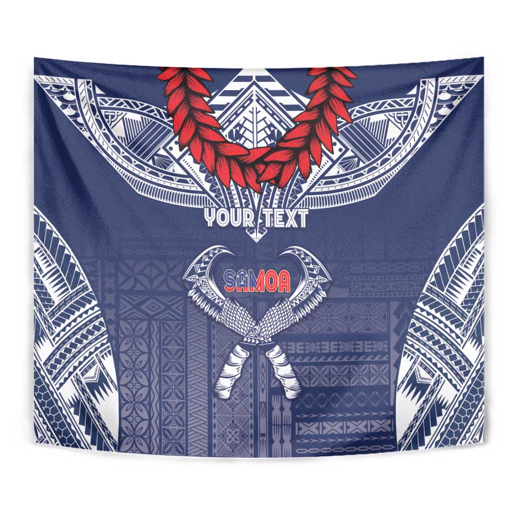 Personalized Talofa Samoa Tapestry Ulafala With Toa Nifo'oti - Blue