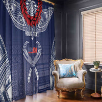 Personalized Talofa Samoa Window Curtain Ulafala With Toa Nifo'oti - Blue