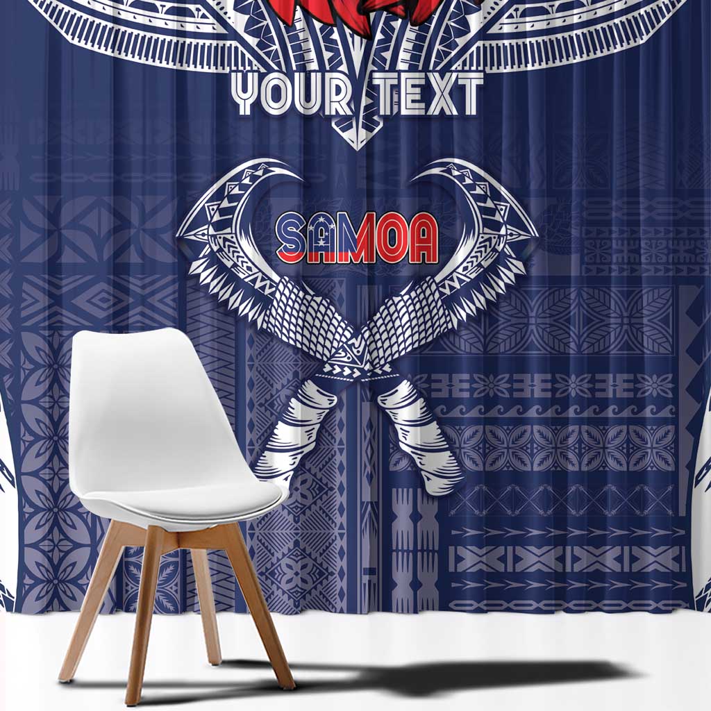 Personalized Talofa Samoa Window Curtain Ulafala With Toa Nifo'oti - Blue