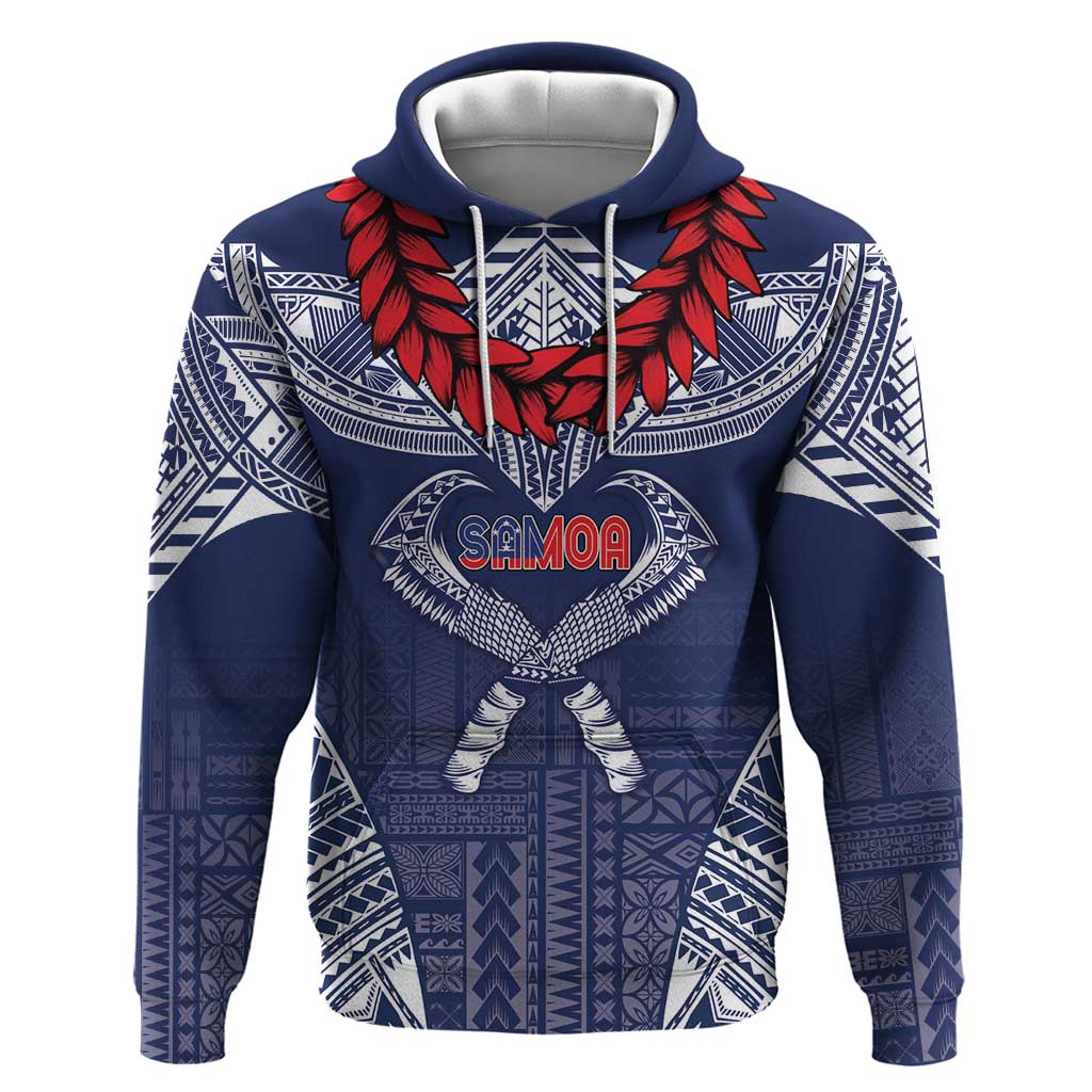 Personalized Talofa Samoa Zip Hoodie Ulafala With Toa Nifo'oti - Blue