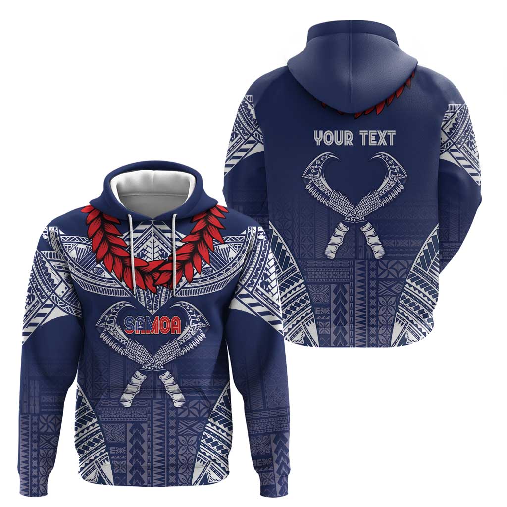 Personalized Talofa Samoa Zip Hoodie Ulafala With Toa Nifo'oti - Blue