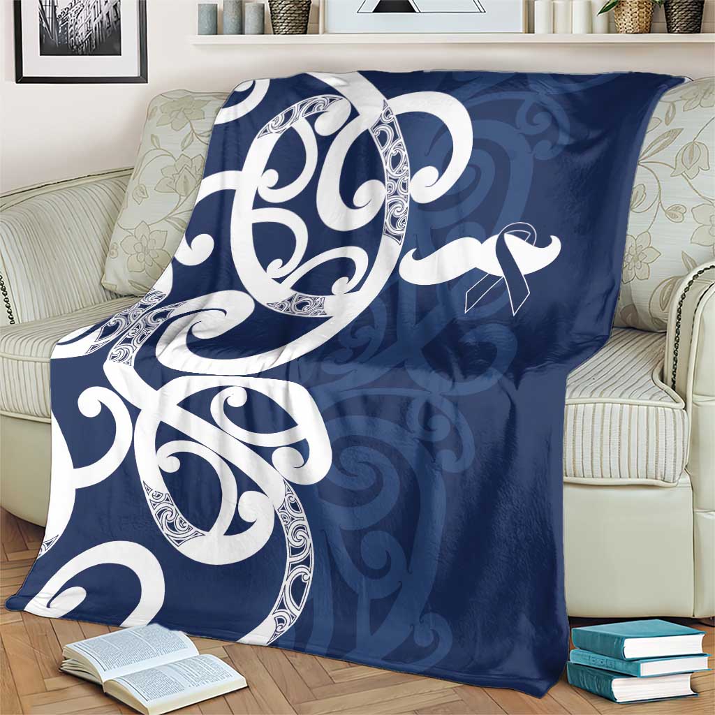 New Zealand Maori Mo Bros Blanket Blue Ribbon With Koru Kowhaiwhai - Polynesian Pride