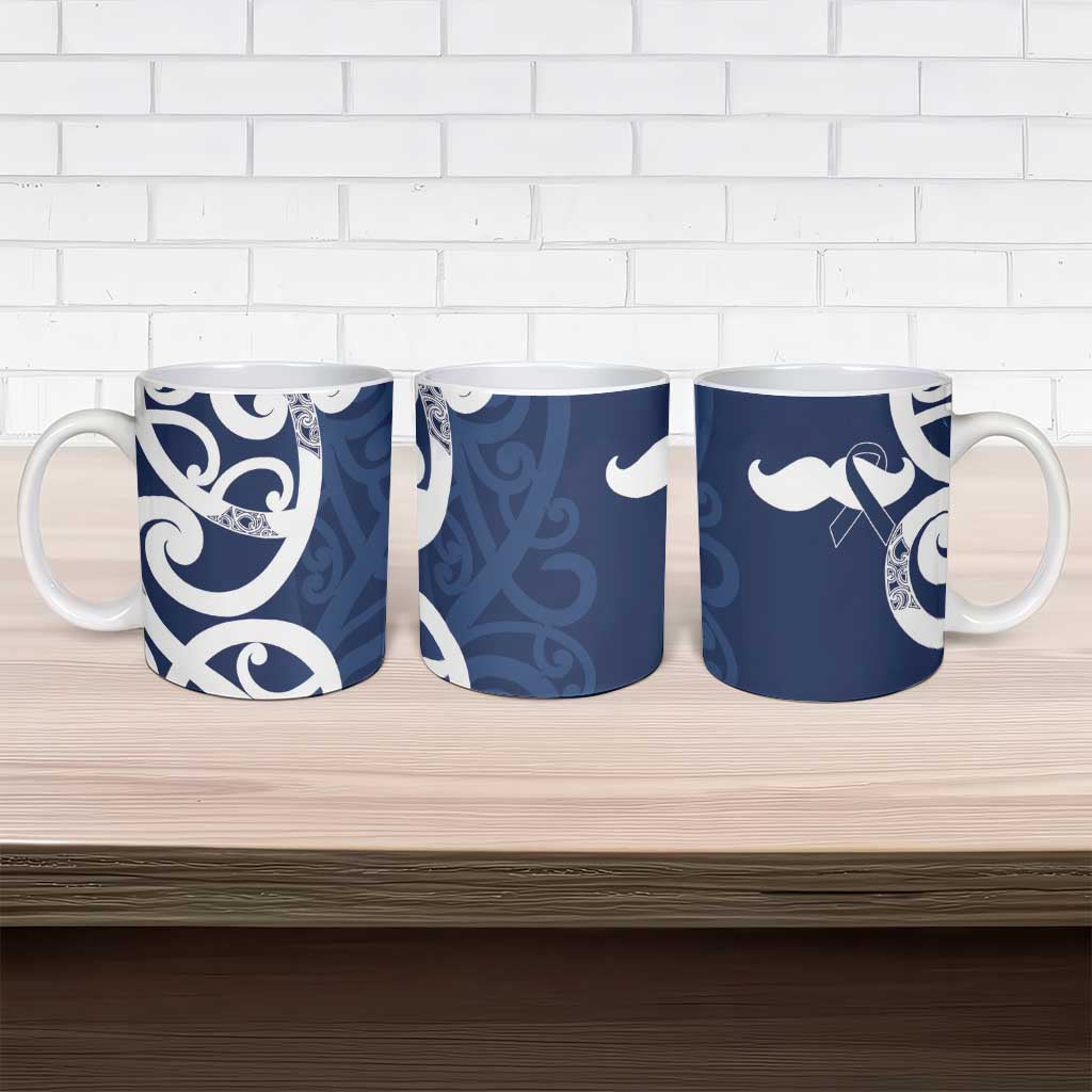 New Zealand Maori Mo Bros Ceramic Mug Blue Ribbon With Koru Kowhaiwhai - Polynesian Pride