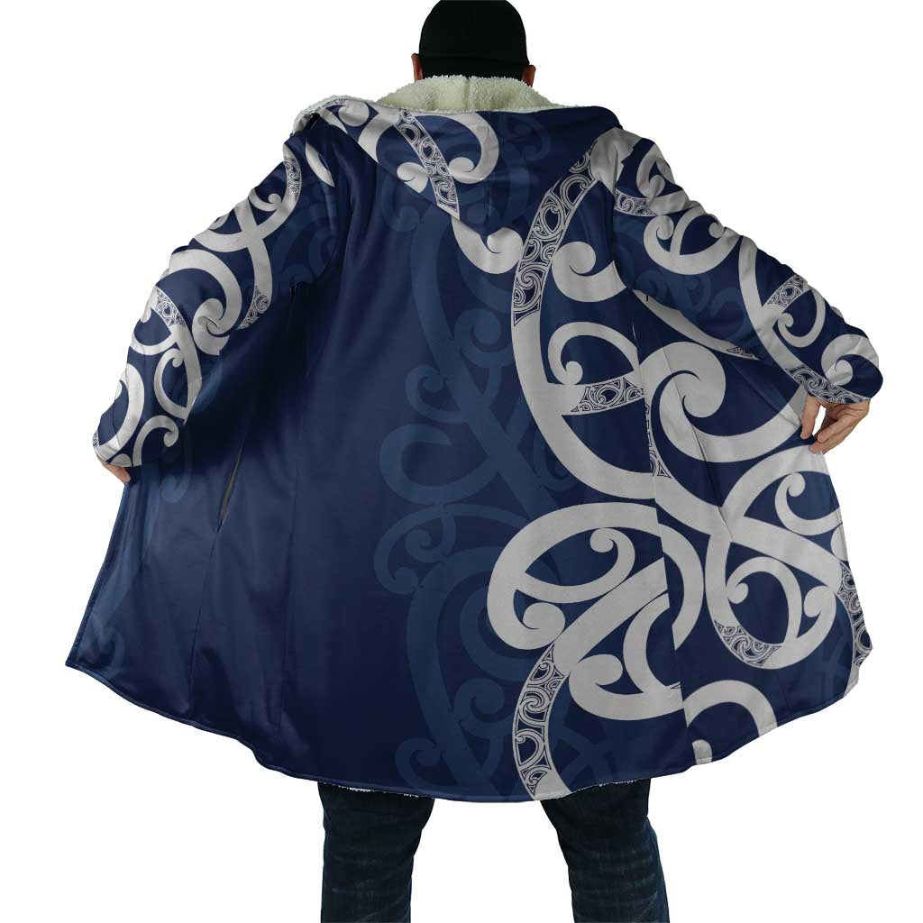 New Zealand Maori Mo Bros Cloak Blue Ribbon With Koru Kowhaiwhai - Polynesian Pride