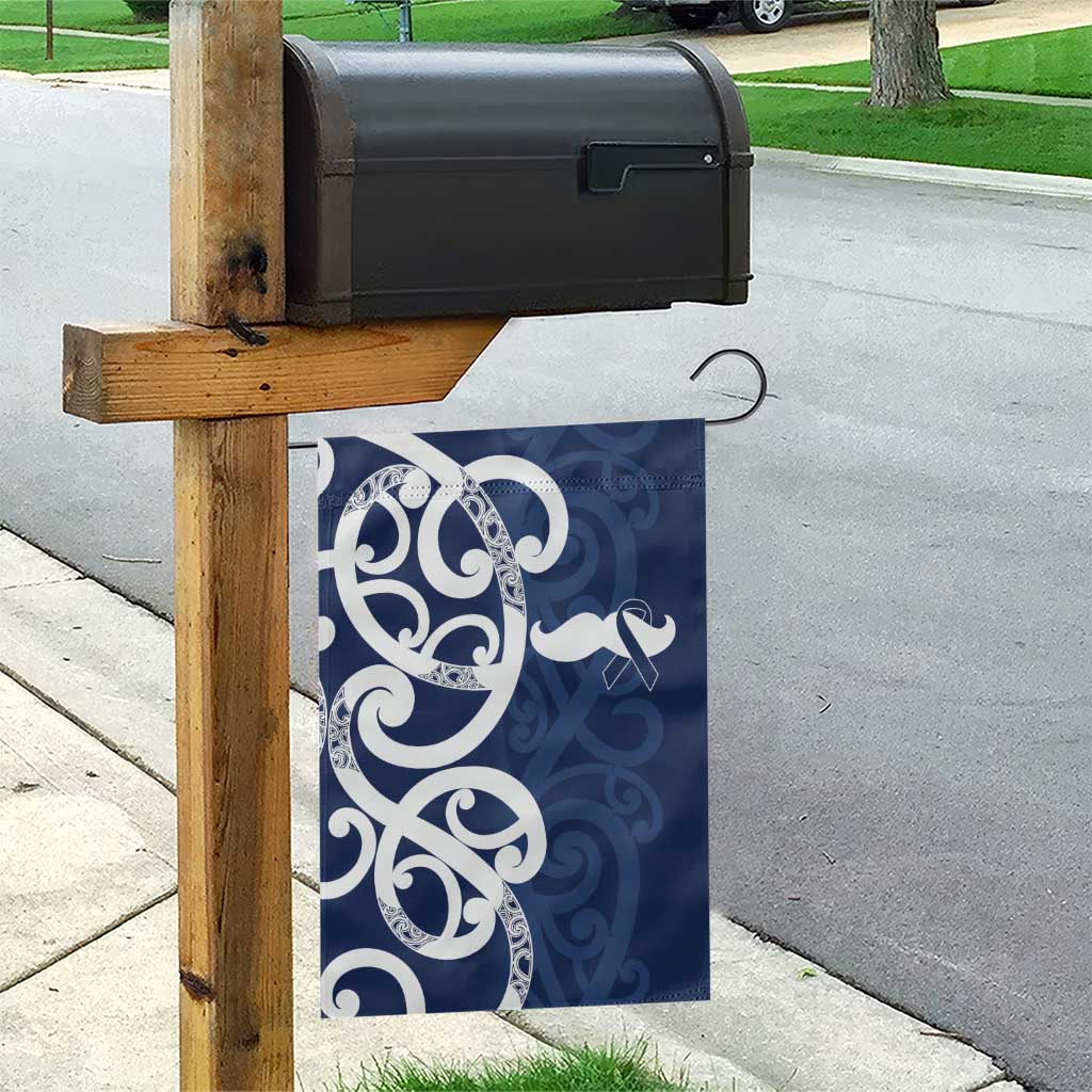 New Zealand Maori Mo Bros Garden Flag Blue Ribbon With Koru Kowhaiwhai - Polynesian Pride