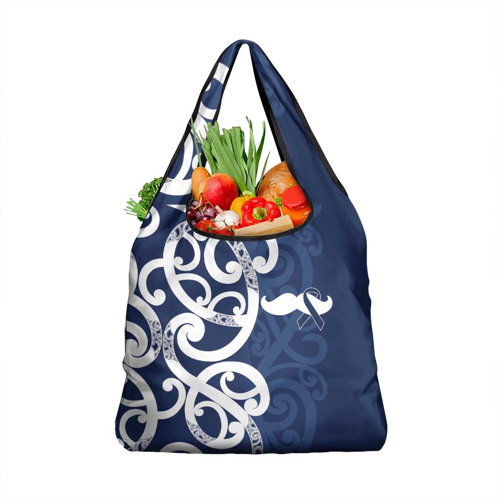 New Zealand Maori Mo Bros Grocery Bag Blue Ribbon With Koru Kowhaiwhai - Polynesian Pride