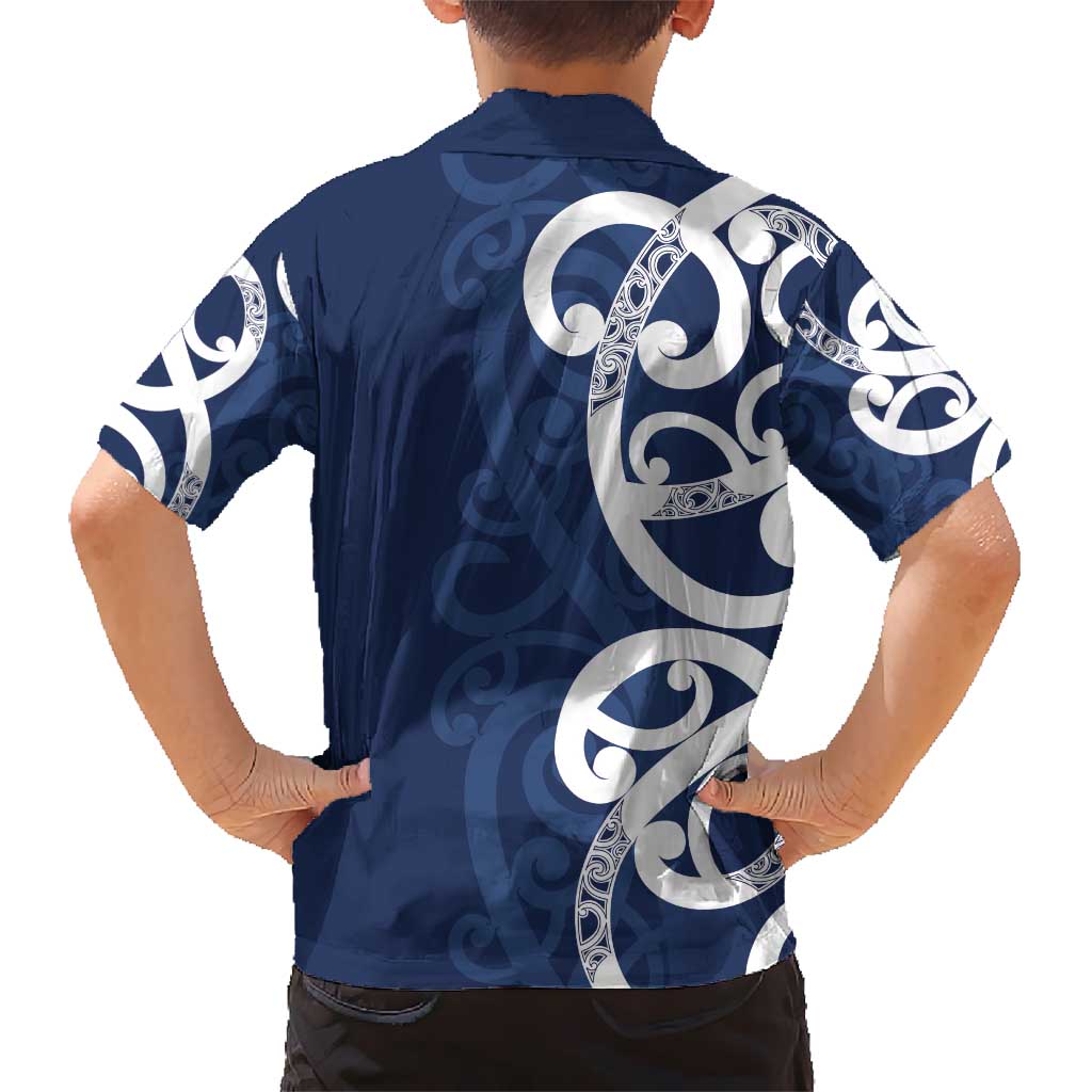 New Zealand Maori Mo Bros Hawaiian Shirt Blue Ribbon With Koru Kowhaiwhai - Polynesian Pride