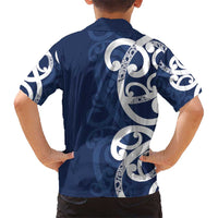 New Zealand Maori Mo Bros Hawaiian Shirt Blue Ribbon With Koru Kowhaiwhai - Polynesian Pride