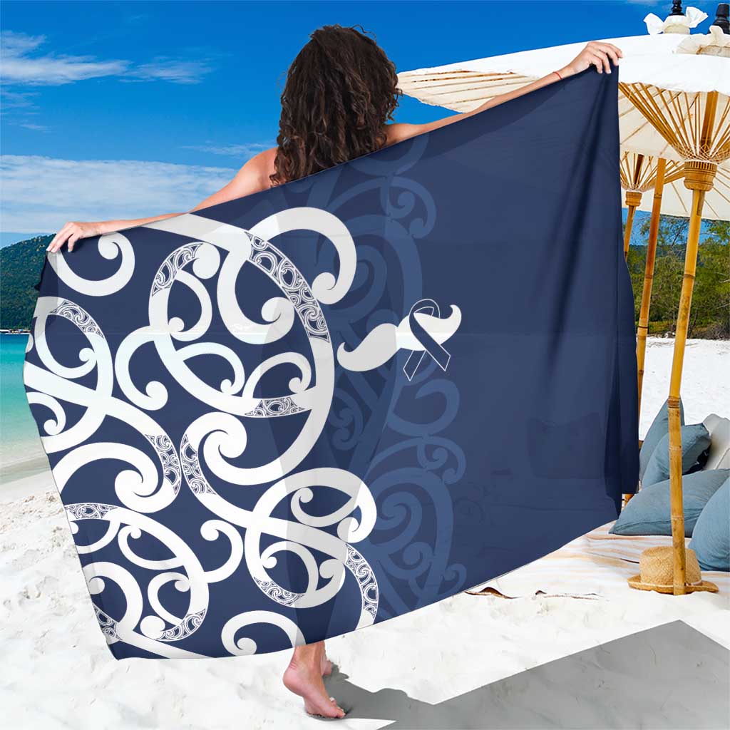 New Zealand Maori Mo Bros Sarong Blue Ribbon With Koru Kowhaiwhai - Polynesian Pride
