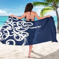 New Zealand Maori Mo Bros Sarong Blue Ribbon With Koru Kowhaiwhai - Polynesian Pride