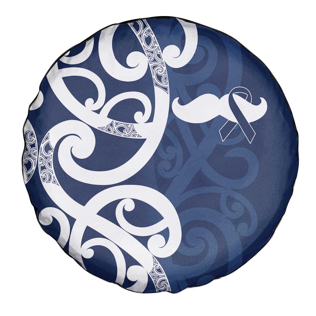 New Zealand Maori Mo Bros Spare Tire Cover Blue Ribbon With Koru Kowhaiwhai - Polynesian Pride