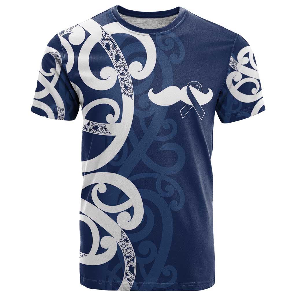 New Zealand Maori Mo Bros T Shirt Blue Ribbon With Koru Kowhaiwhai - Polynesian Pride