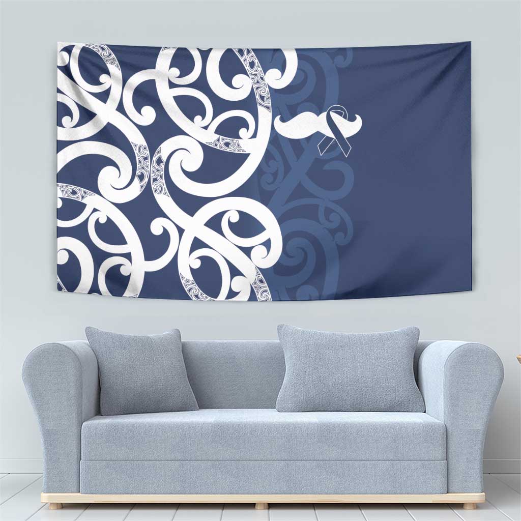 New Zealand Maori Mo Bros Tapestry Blue Ribbon With Koru Kowhaiwhai - Polynesian Pride