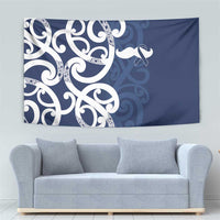 New Zealand Maori Mo Bros Tapestry Blue Ribbon With Koru Kowhaiwhai - Polynesian Pride