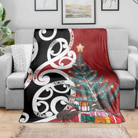 New Zealand Silver Fern Christmas Tree Blanket Meri Kirihimete - Polynesian Pride