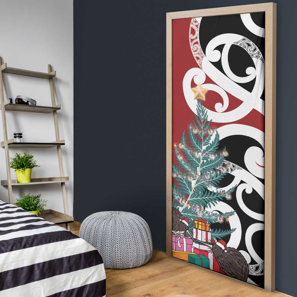 New Zealand Silver Fern Christmas Tree Door Cover Meri Kirihimete - Polynesian Pride